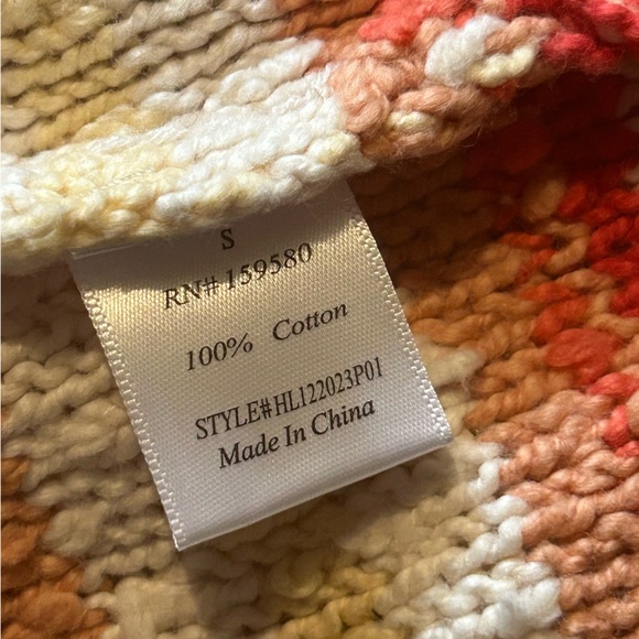 NWOT PINK LILY WOMENS ORANGE AND RED MULTICOLOR STRIPED POPCORN SWEATER - Picture 9 of 9